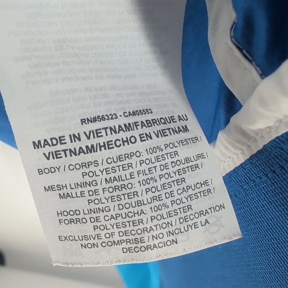 Nike Full Zip Hooded Performance Windbreaker Track Jacket White Blue Size M - Picture 5 of 8